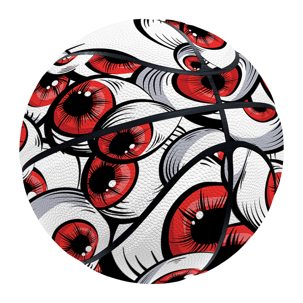Scary Red Eyeball Pattern Print Basketball