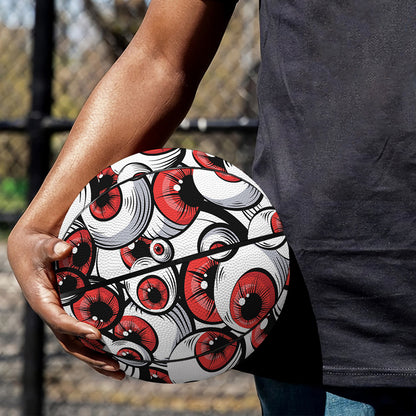 Scary Red Eyeball Pattern Print Basketball