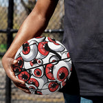 Scary Red Eyeball Pattern Print Basketball