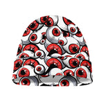 Scary Red Eyeball Pattern Print Beanie