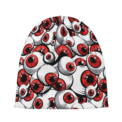Scary Red Eyeball Pattern Print Beanie
