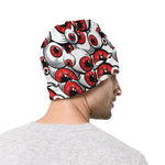 Scary Red Eyeball Pattern Print Beanie