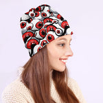 Scary Red Eyeball Pattern Print Beanie