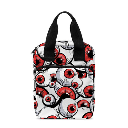 Scary Red Eyeball Pattern Print Bible Tote Bag