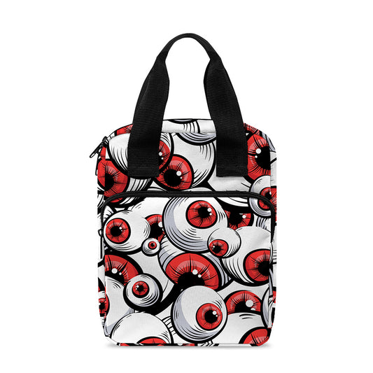 Scary Red Eyeball Pattern Print Bible Tote Bag