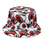 Scary Red Eyeball Pattern Print Bucket Hat