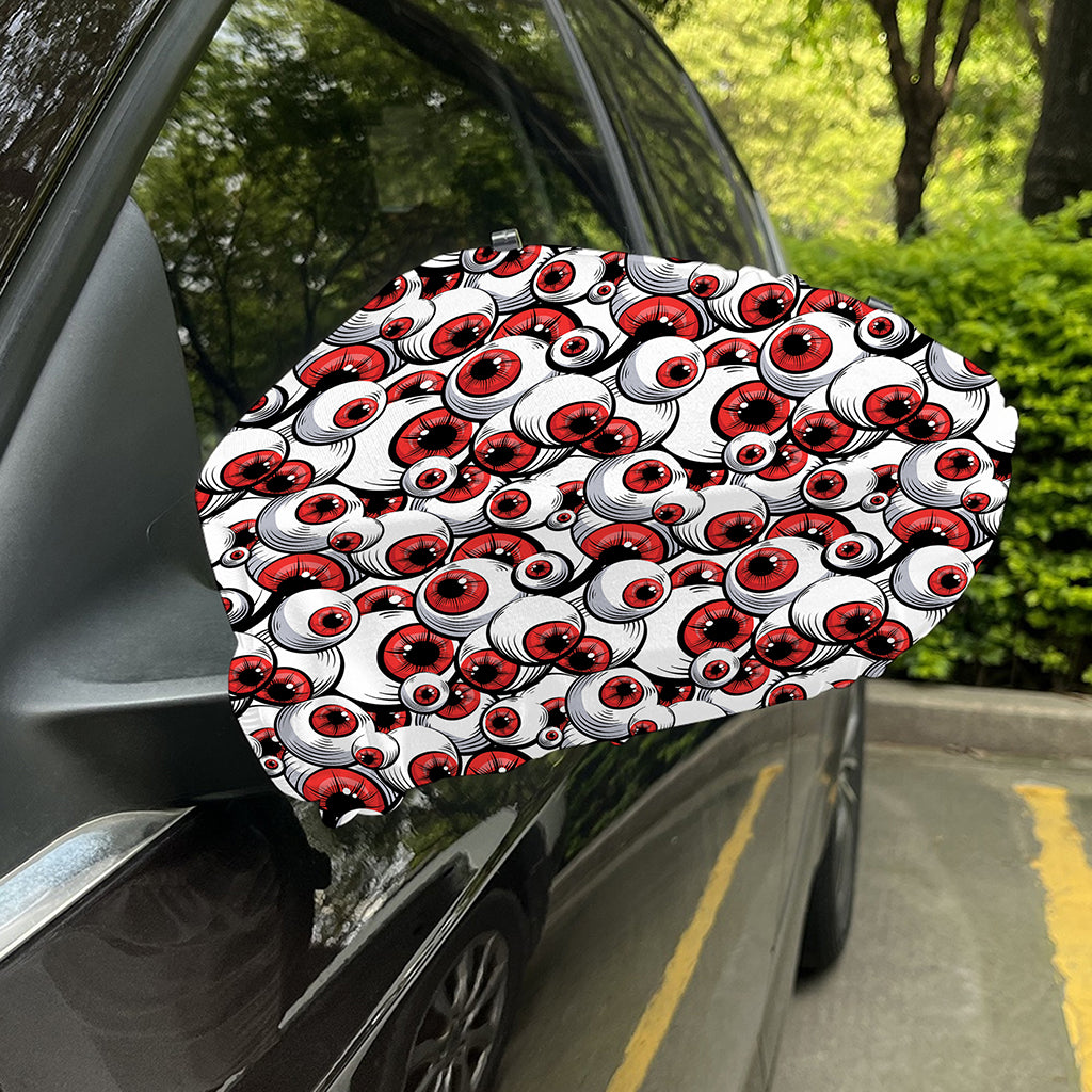 Scary Red Eyeball Pattern Print Car Side Mirror Covers