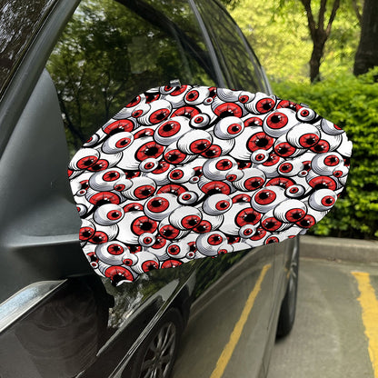 Scary Red Eyeball Pattern Print Car Side Mirror Covers