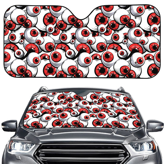 Scary Red Eyeball Pattern Print Car Windshield Sun Shade
