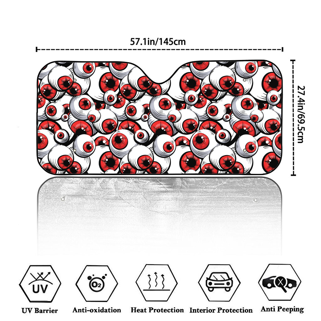 Scary Red Eyeball Pattern Print Car Windshield Sun Shade