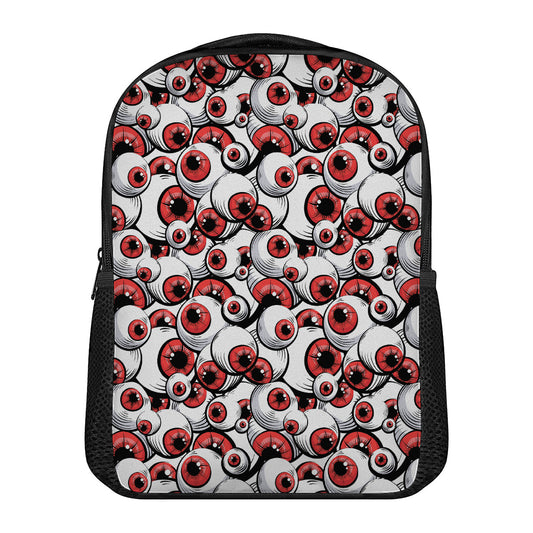 Scary Red Eyeball Pattern Print Casual Backpack