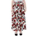 Scary Red Eyeball Pattern Print Chiffon Maxi Skirt