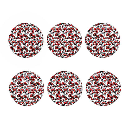 Scary Red Eyeball Pattern Print Coaster Set