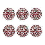 Scary Red Eyeball Pattern Print Coaster Set