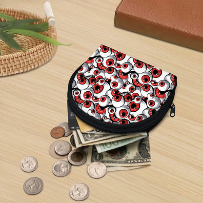 Scary Red Eyeball Pattern Print Coin Purse