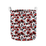 Scary Red Eyeball Pattern Print Collapsible Laundry Basket