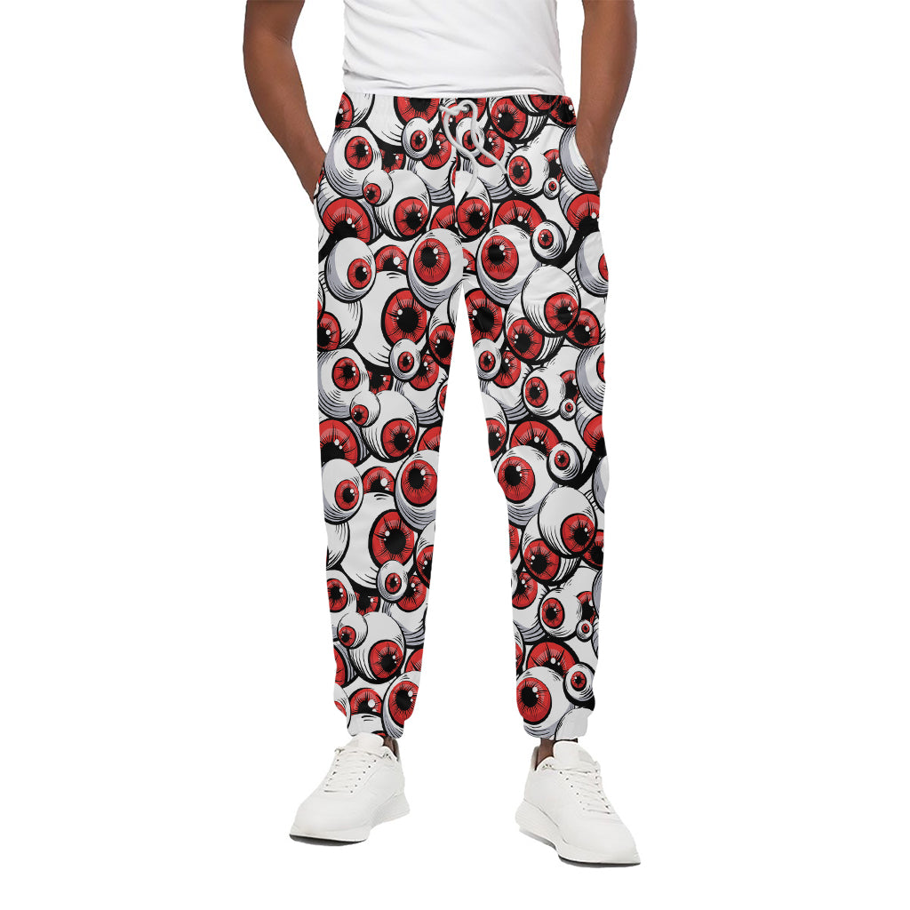 Scary Red Eyeball Pattern Print Cotton Pants