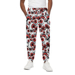 Scary Red Eyeball Pattern Print Cotton Pants