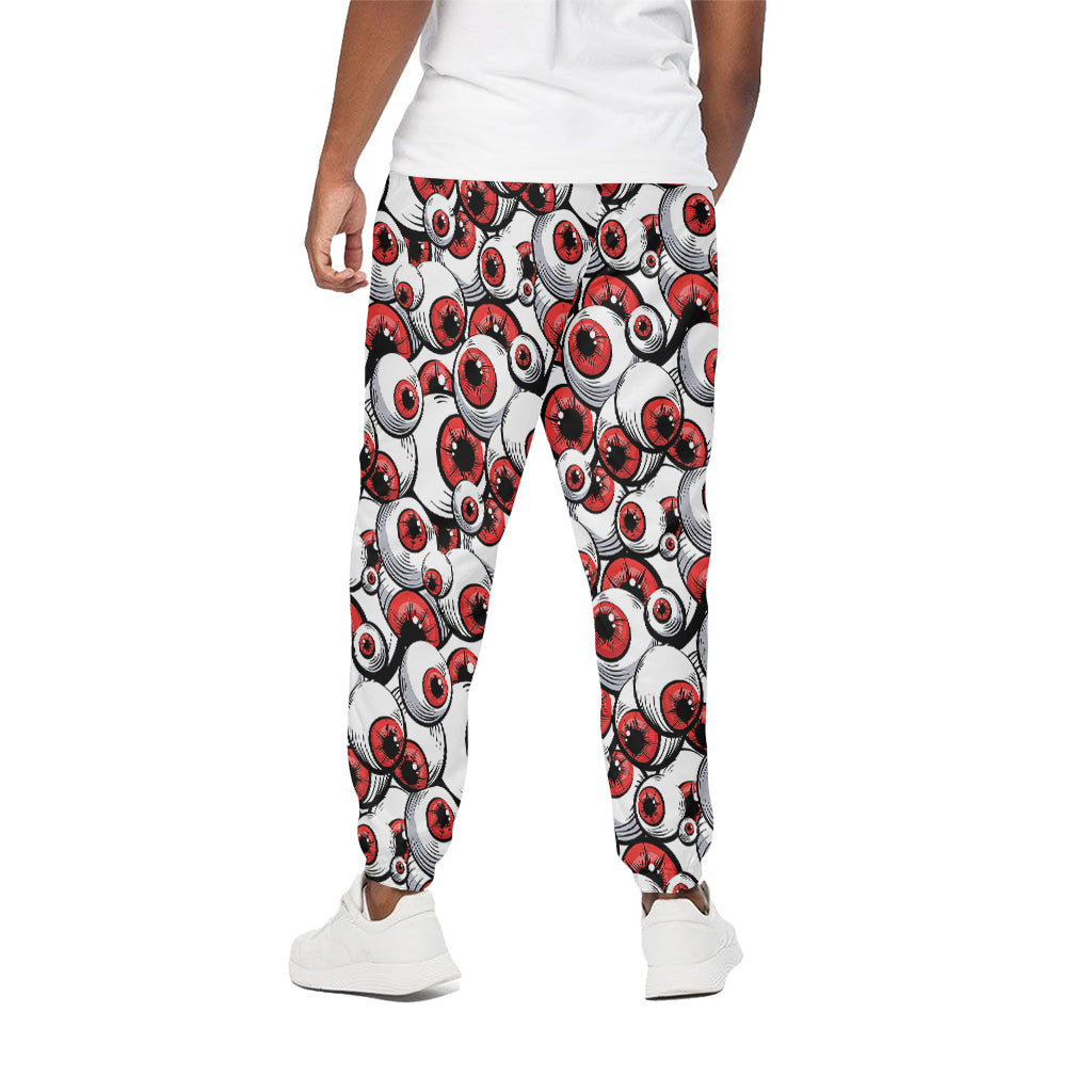 Scary Red Eyeball Pattern Print Cotton Pants