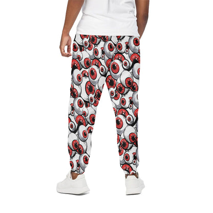 Scary Red Eyeball Pattern Print Cotton Pants