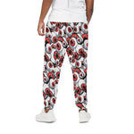 Scary Red Eyeball Pattern Print Cotton Pants