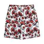 Scary Red Eyeball Pattern Print Cotton Shorts