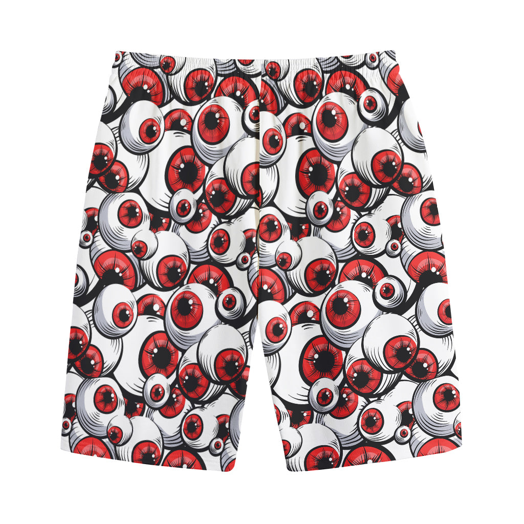 Scary Red Eyeball Pattern Print Cotton Shorts
