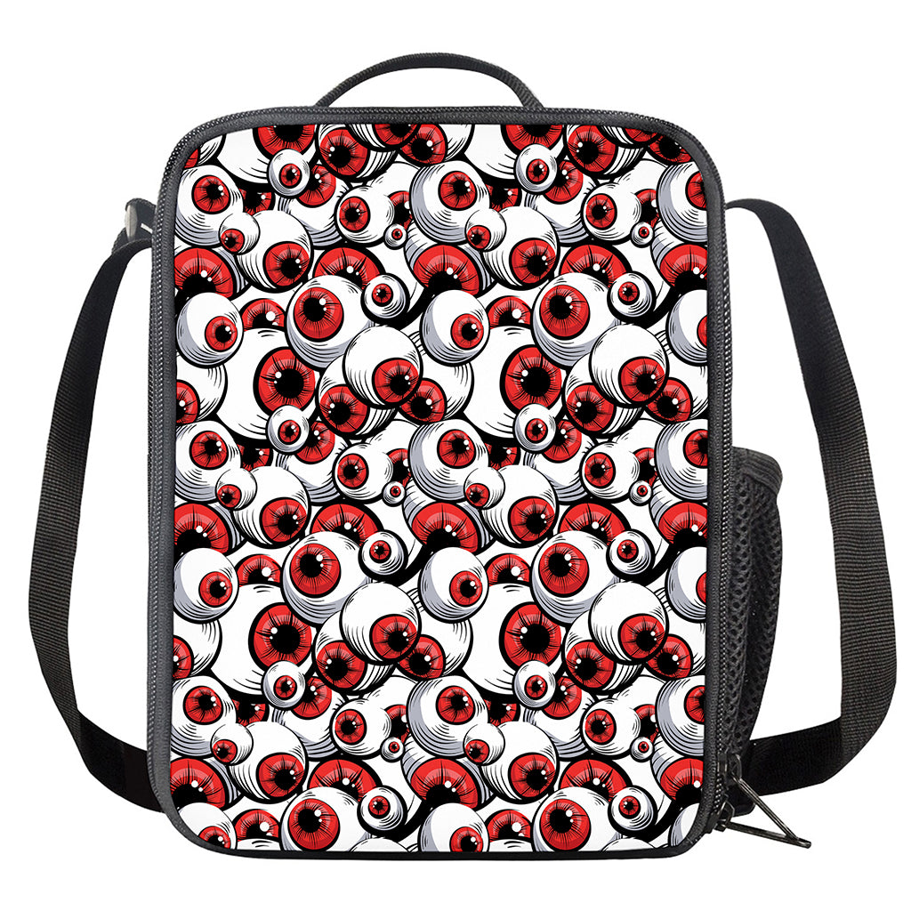 Scary Red Eyeball Pattern Print Crossbody Lunch Bag