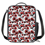 Scary Red Eyeball Pattern Print Crossbody Lunch Bag