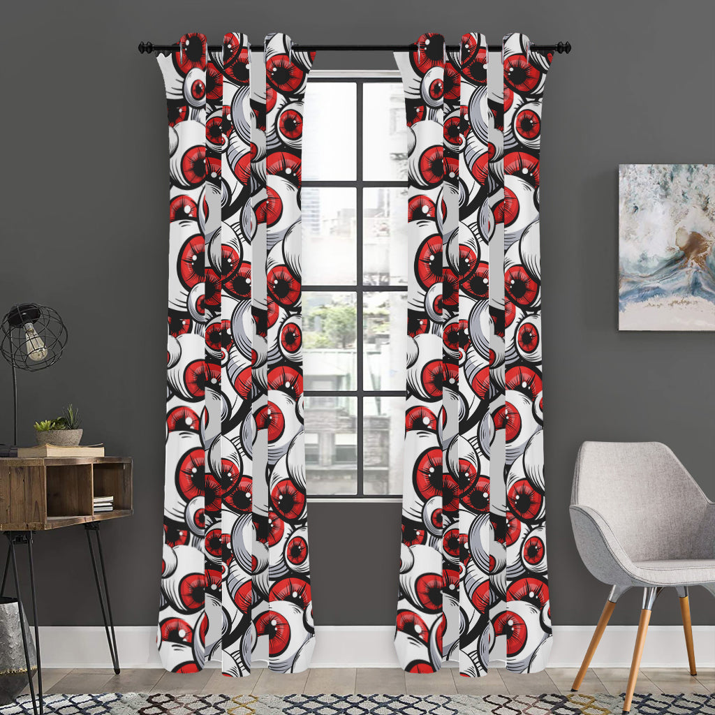 Scary Red Eyeball Pattern Print Curtain