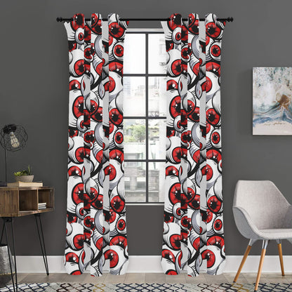 Scary Red Eyeball Pattern Print Curtain