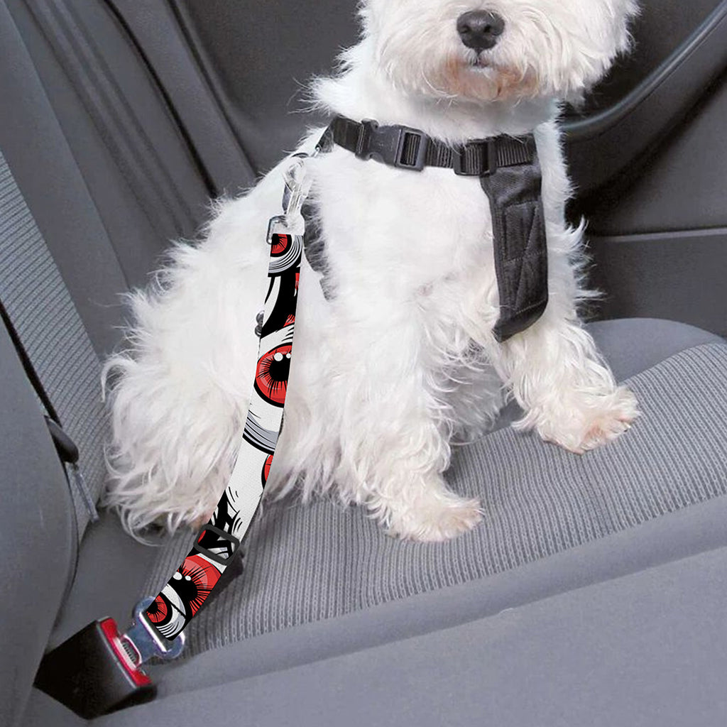 Scary Red Eyeball Pattern Print Dog Seat Belt