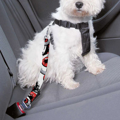 Scary Red Eyeball Pattern Print Dog Seat Belt