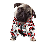 Scary Red Eyeball Pattern Print Dog Zip Up Hoodie