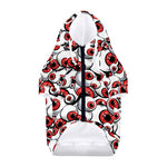 Scary Red Eyeball Pattern Print Dog Zip Up Hoodie