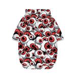 Scary Red Eyeball Pattern Print Dog Zip Up Hoodie