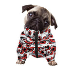 Scary Red Eyeball Pattern Print Dog Zip Up Jacket