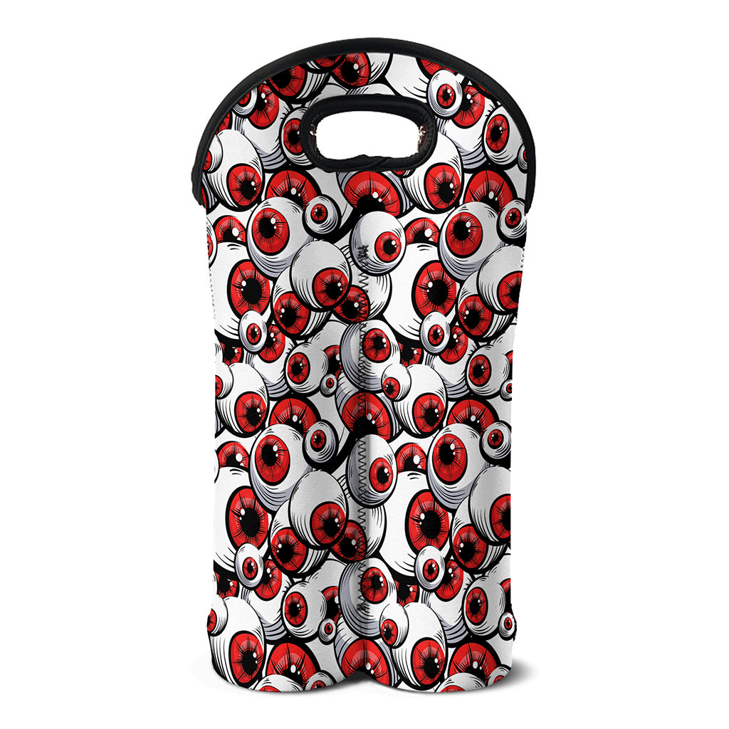 Scary Red Eyeball Pattern Print Double Neoprene Wine Tote