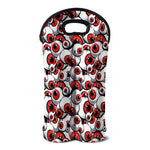Scary Red Eyeball Pattern Print Double Neoprene Wine Tote