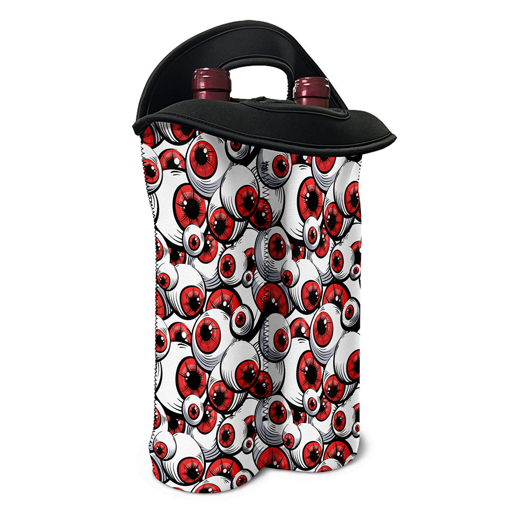 Scary Red Eyeball Pattern Print Double Neoprene Wine Tote