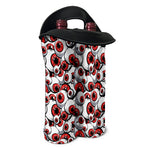 Scary Red Eyeball Pattern Print Double Neoprene Wine Tote
