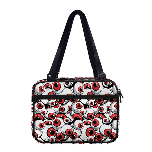 Scary Red Eyeball Pattern Print Double Strap Bible Bag