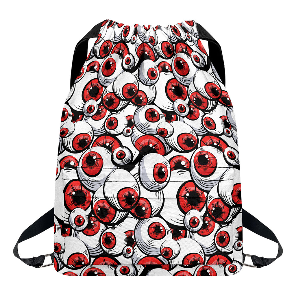 Scary Red Eyeball Pattern Print Drawstring Backpack