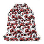 Scary Red Eyeball Pattern Print Drawstring Bag