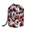 Scary Red Eyeball Pattern Print Drawstring Makeup Bag