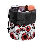 Scary Red Eyeball Pattern Print Drawstring Makeup Bag