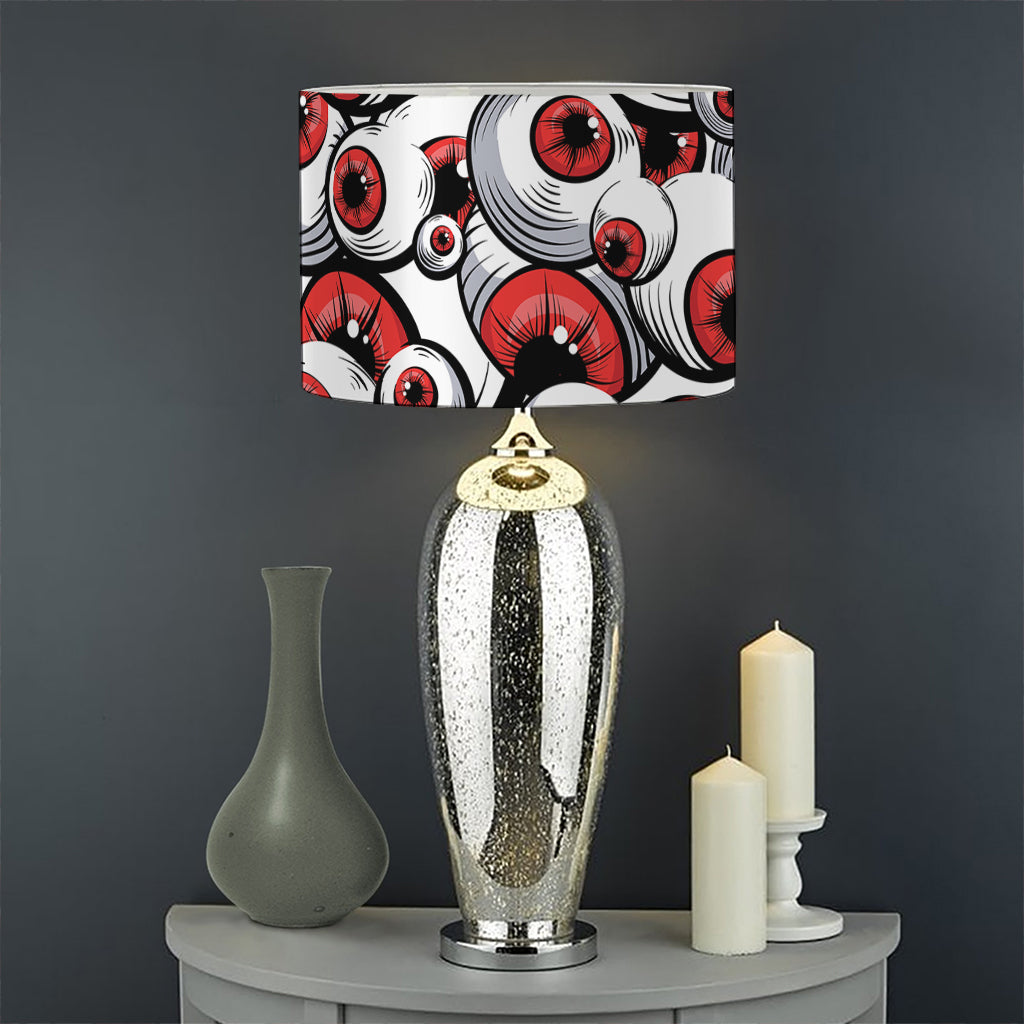 Scary Red Eyeball Pattern Print Drum Lamp Shade