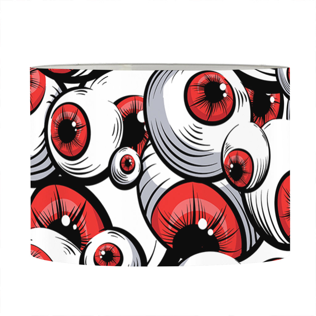 Scary Red Eyeball Pattern Print Drum Lamp Shade