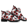 Scary Red Eyeball Pattern Print Flat Ankle Boots