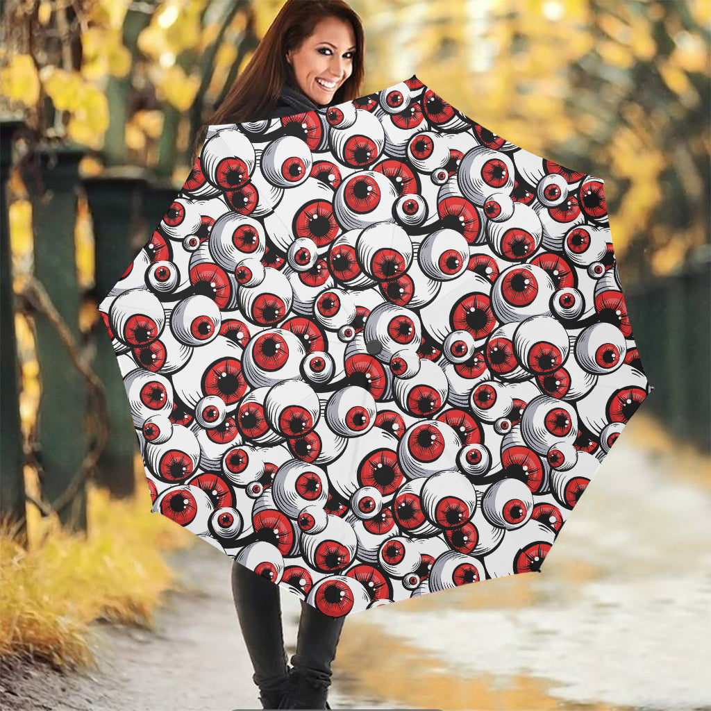 Scary Red Eyeball Pattern Print Foldable Umbrella